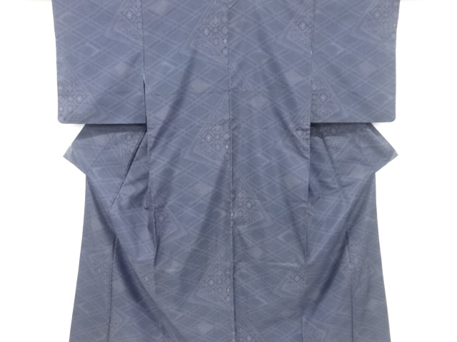 菱に華紋織り出し本場泥大島紬着物(7マルキ)